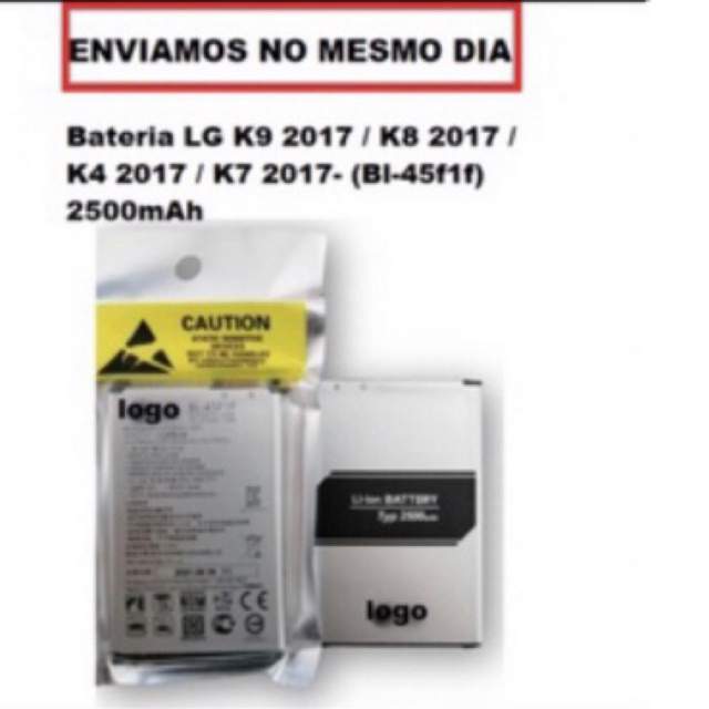 Bateria LG K9 2017 / K8 2017 / K4 2017 / K7 2017- (Bl-45f1f) 2500mAh Pronta Entrega