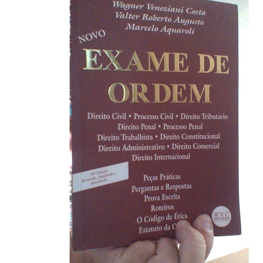 livro novo exame de ordem, Wagner Veneziani Costa e outros, ed WVC