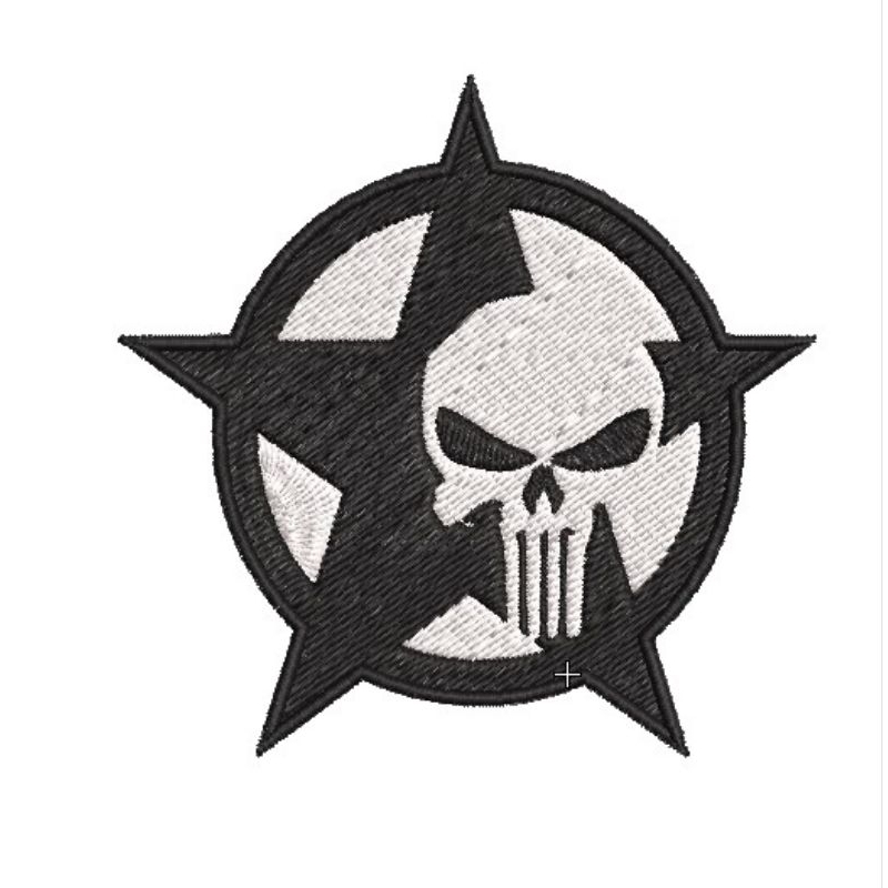 Patch operacional bordado caveira justiceira