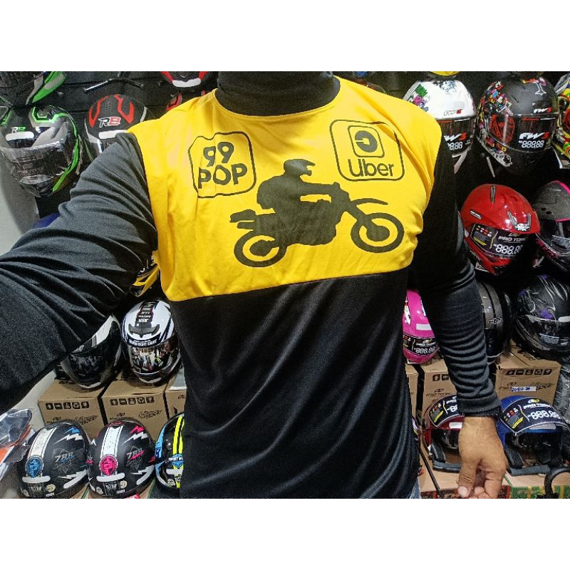 Blusa/Camisa Moto Uber e 99 Pop Aplicativo (possui faixa refletiva) em Oferta na Shopee