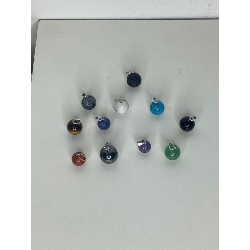 Pingente bolinha/contas de pedra natural em Oferta na Shopee