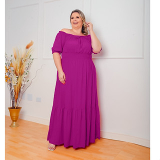 Vestido PLUS SIZE Moda Novo Tecido Duna