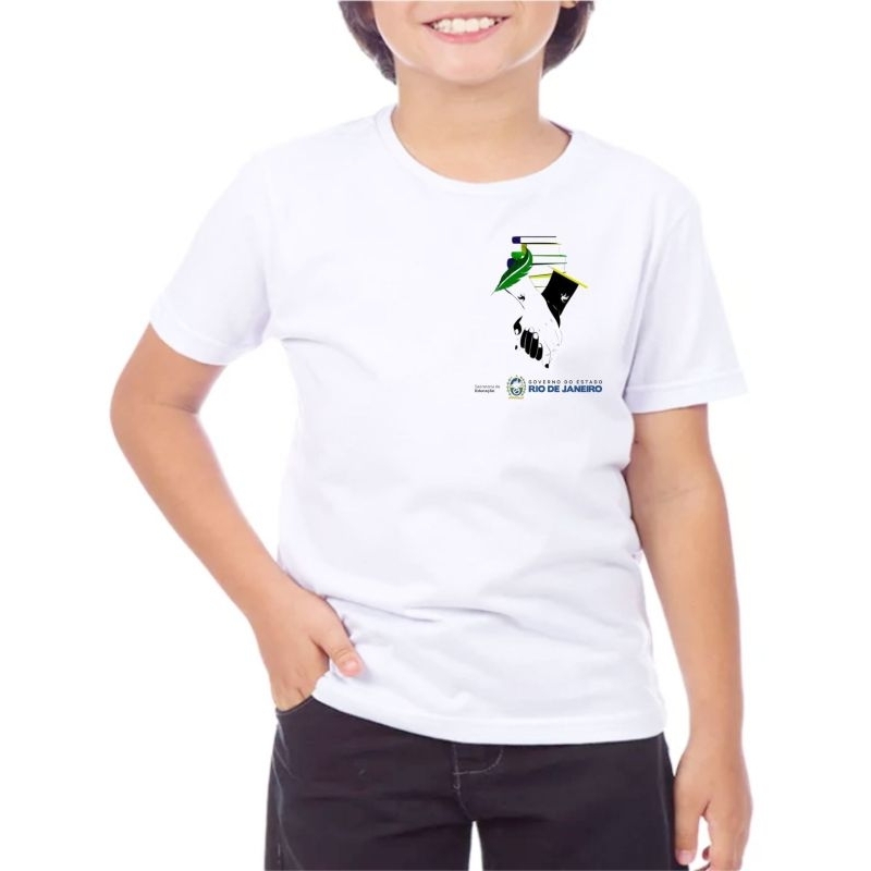 Camiseta Escola Estadual do Rio de Janeiro Uniforme Escolar Infantil