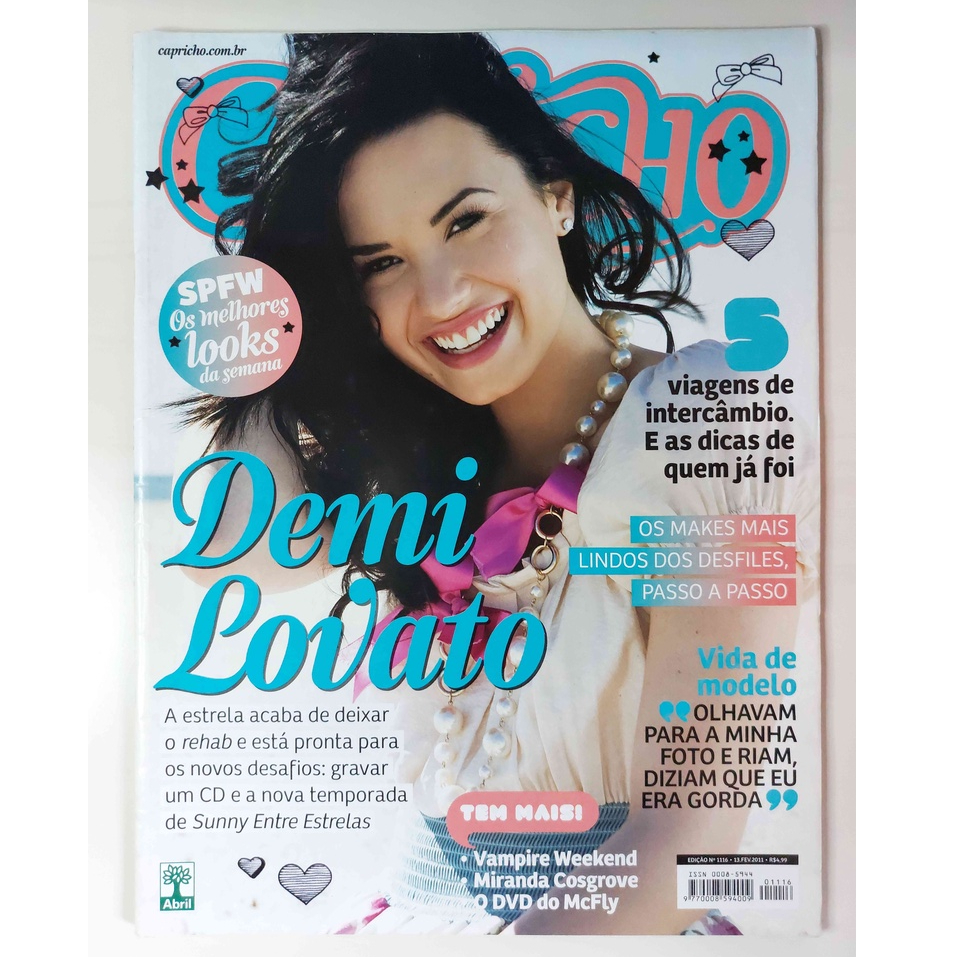 Revista Capricho 1116 Demi Lovato Vampire Weekend Miranda Cosgrove McFly Zendaya 13 Fev 2011