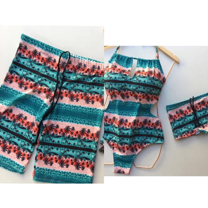 Kit Família Mãe Filho Pai - 1 Maio 1 Short 1 Sunga Infantil - Moda Praia