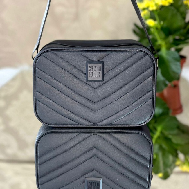 Bolsa Feminina Bag Casual Pequena Emborrachada Alça Transversal Ajustável Compacta Crossbody Ziper Moderna