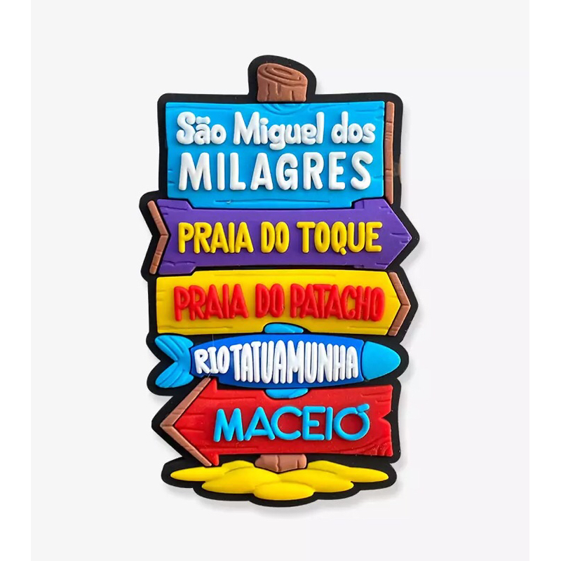 Ímã São Miguel dos Milagres AL Plaquinha Localização – Ímã de Geladeira