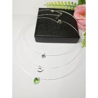 Colar feminino fio de nylon + extensor aço inoxidável A43
