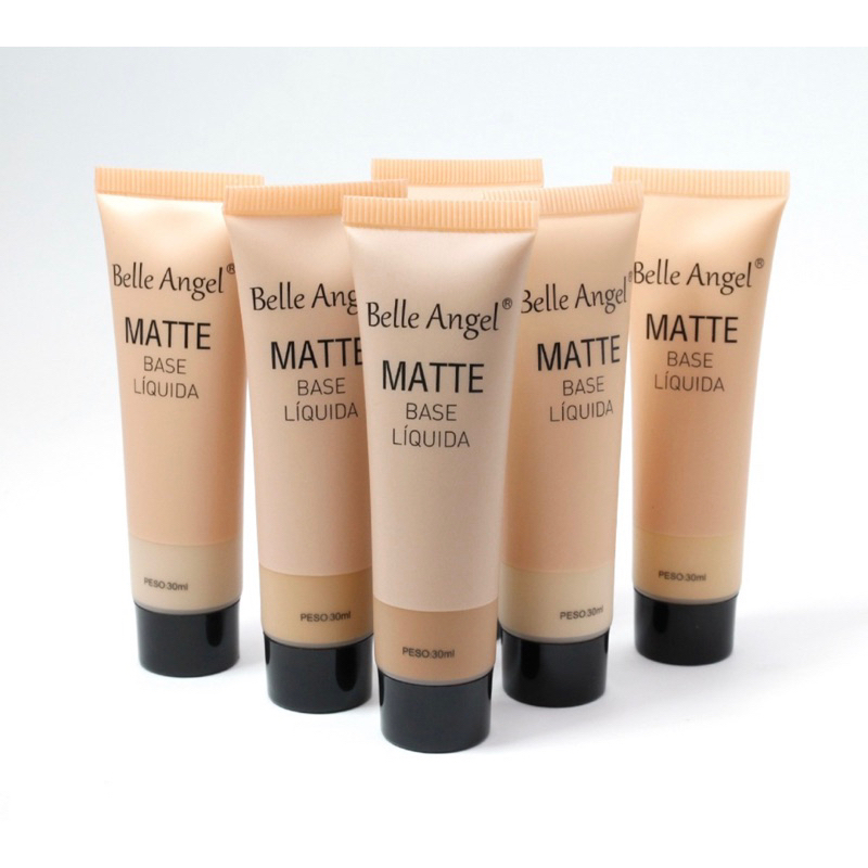 BASE LIQUIDA MATTE BELLE ANGEL MAQUIAGEM ALTA COBERTURA