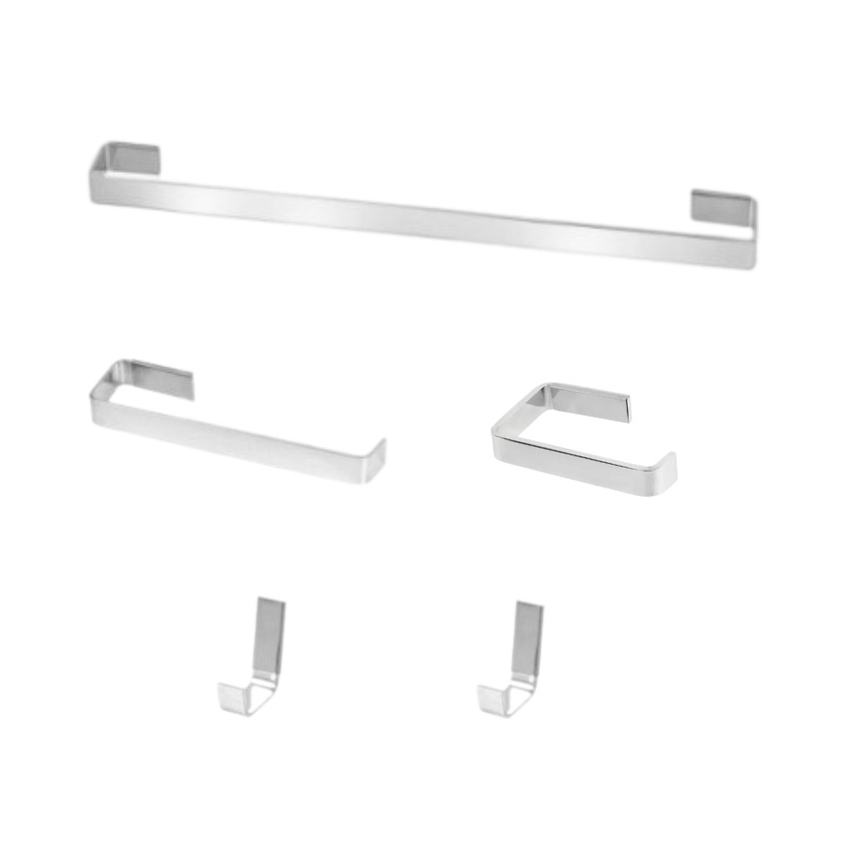 Kit Acessórios Banheiro modelo Quadrado 4 Peças com + 1 Cabide Promoção cod 029 em Oferta na Shopee