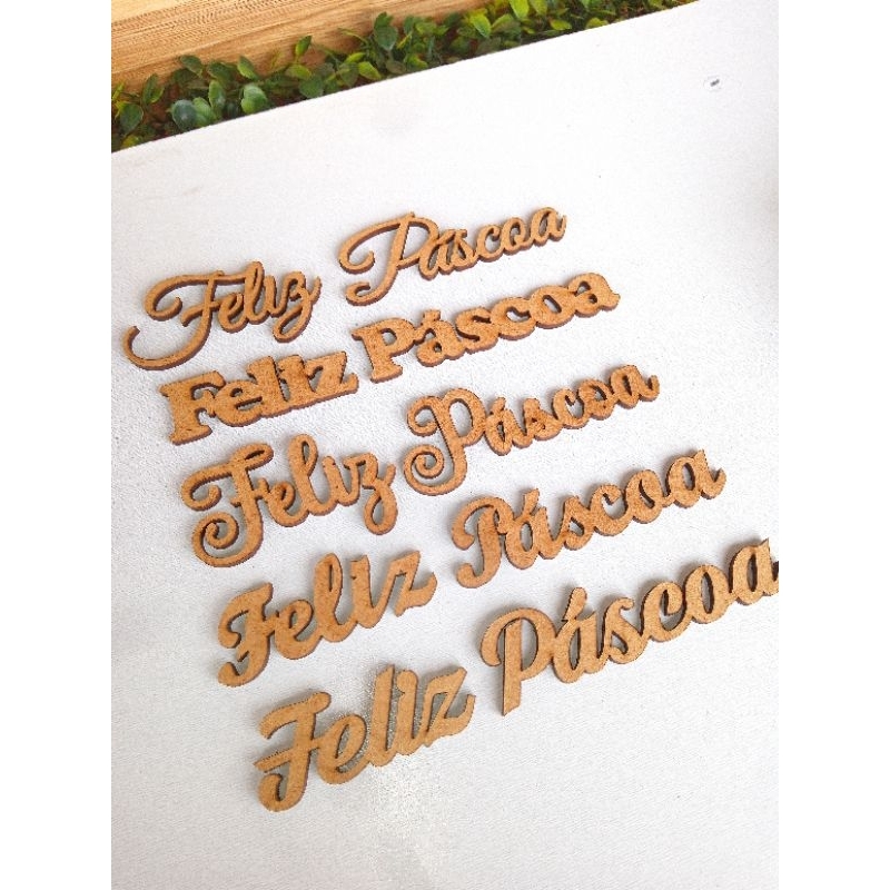 Kit 10 Apliques Feliz Páscoa em mdf cru 3mm em Oferta na Shopee