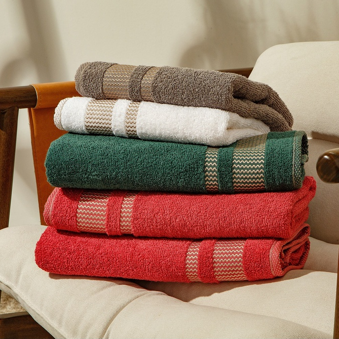 Jogo 4 Toalhas 2 Banho e 2 Rosto Grande 380g/m² Alta Qualidade Princess