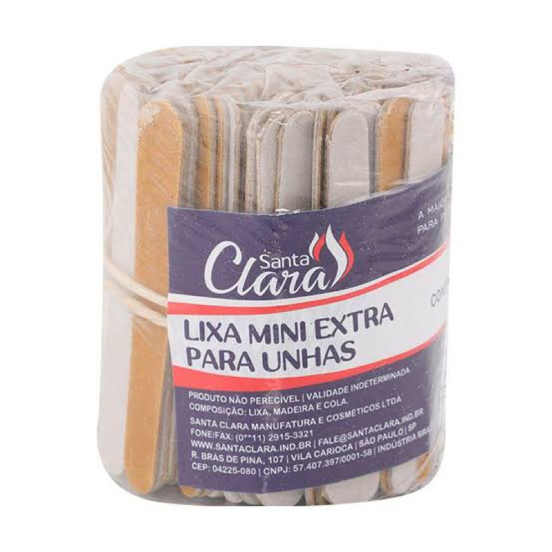Mini Lixa Parda Para Unha Manicure 100 Unidades Santa Clara