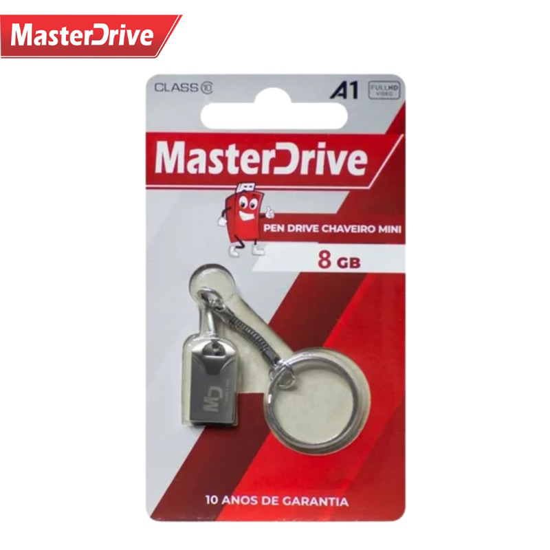 Pen Drive 8 GB Master Drive Atacado Tipo Chaveiro Original