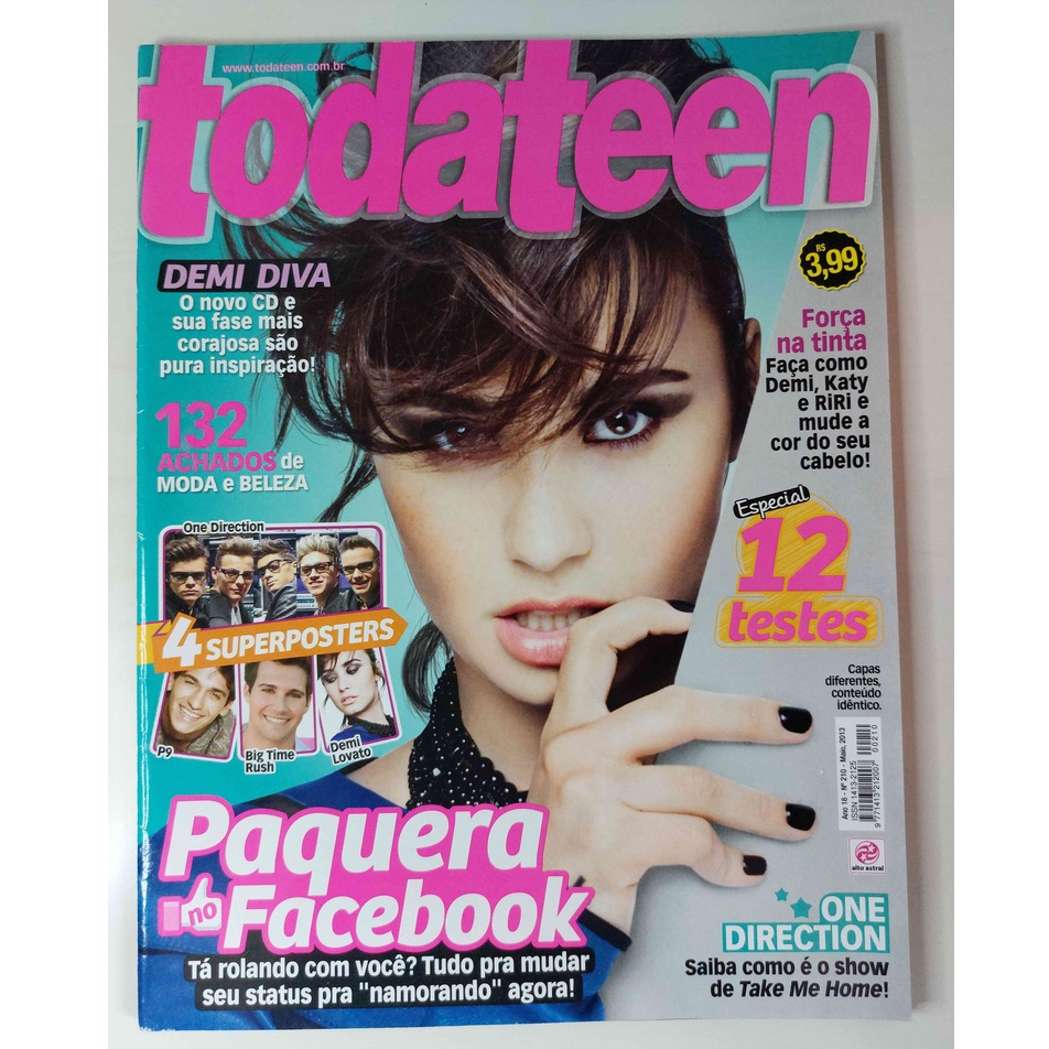 Revista Todateen 210 Demi Lovato Austin Butler One Direction Bruna Marquezine Maio de 2013
