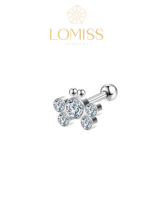 Piercing Minibarbell Aço Cirúrgico Borboleta Zircônia Cravada《Lomiss semijoias》 em Oferta na Shopee