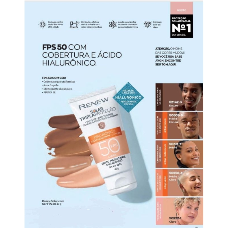 Protetor Solar Facial  Avon Renew