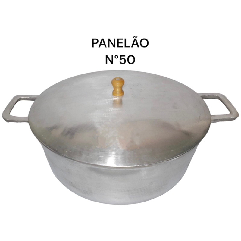 Panela Grande Numero 50 Alumínio Batido Com Tampa Pesada promoção