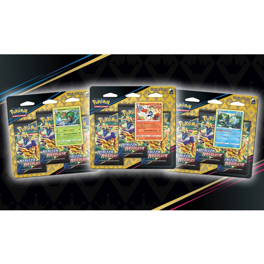 Cartas Pokemon Blister Triplo Realeza Absoluta Cinderace - Copag