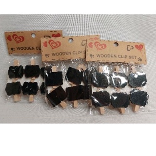 Mini Pregador de Madeira C/ Quadrinhos de Louça - pacote com 6 unidades em Oferta na Shopee