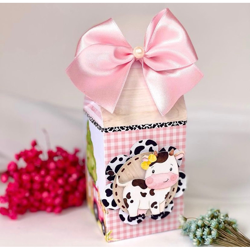 Kit 10und Caixa Milk 3D Fazendinha Personalizada / Lembrancinha Fazendinha / Aniversário Fazendinha
