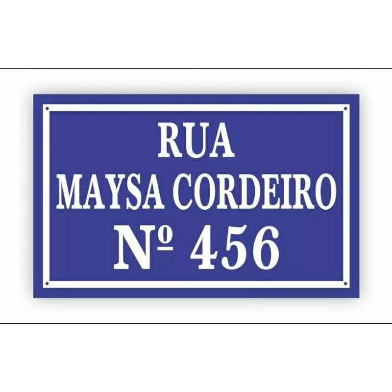 Placa PVC Residencial endereço, rua, esquina, casa, portão, número, personalizada