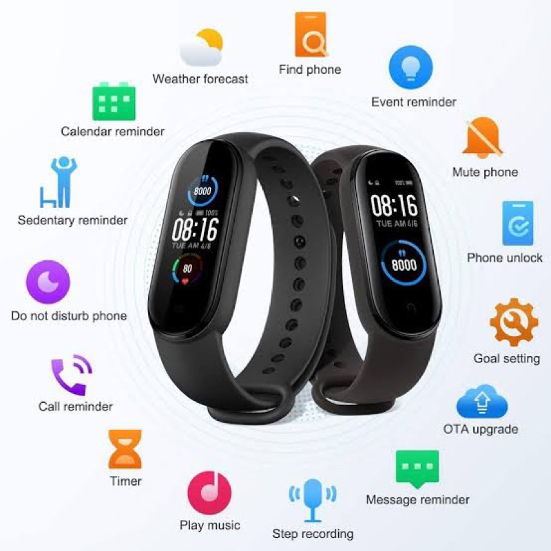 Pulseira Smartband Inteligente Mi Band 5 100% Ip68