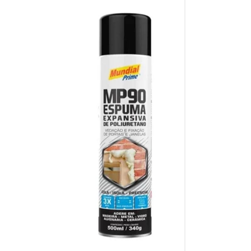 Espuma expansiva Poliuretano 500ml Mundial Prime MP90 em Oferta na Shopee
