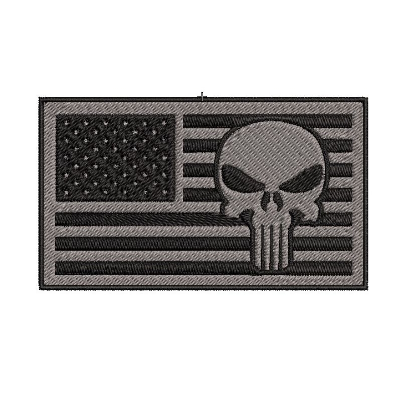 Bordado bandeira patch caveira operacional