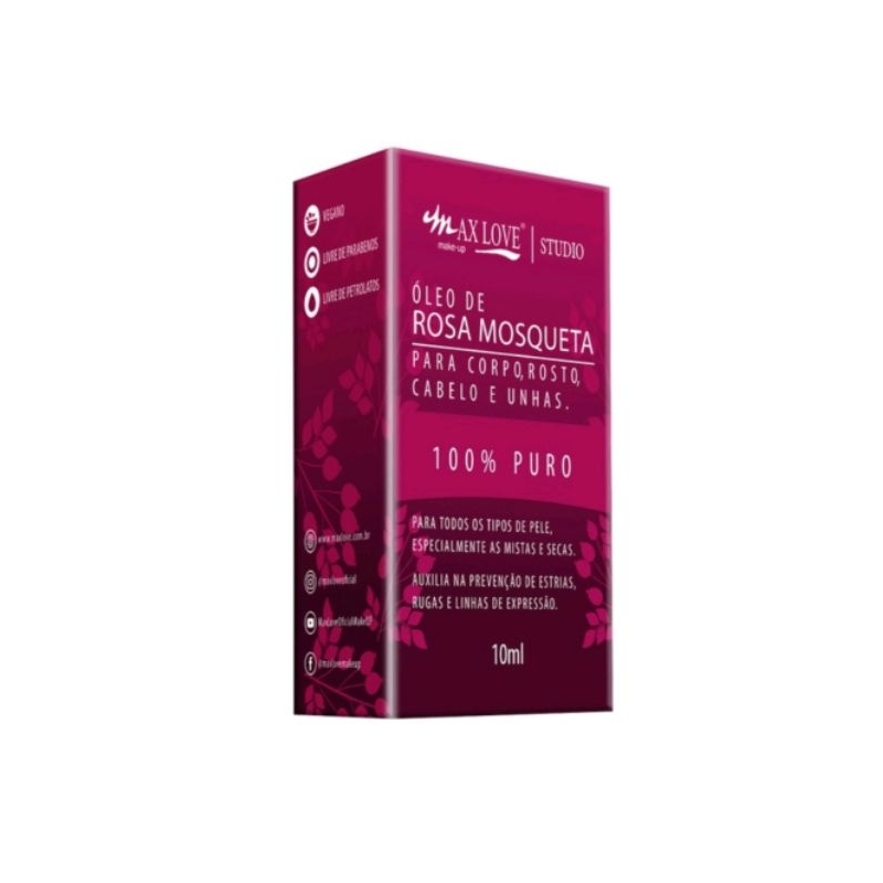 Oleo De Rosa Mosqueta 100% Puro MAX LOVE PARA CORPO ROSTO  CABELO E UNHA