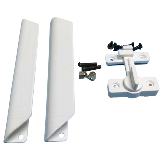 Puxador Porta Sanfonada Pvc Medabil Branco 1 Par 2 Trincos