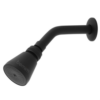 CHUVEIRO FRIO JATO FORTE GÁS E SOLAR 6CM BLACK TUBO INOX