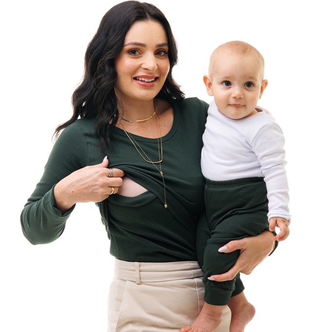 Blusa Amamentação Manga Longa Gola Redonda Abertura Frontal Ribana Conforto em Oferta na Shopee