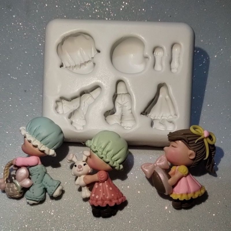 Molde de silicone para aplique de biscuit camponesa