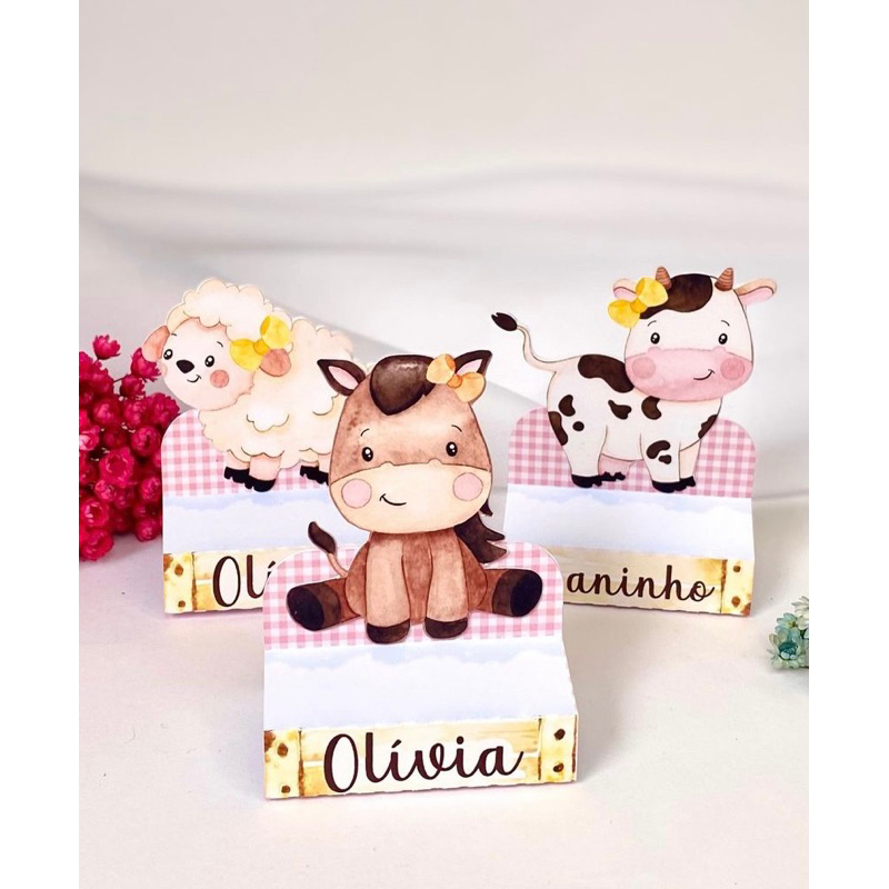 Kit 15und Caixa Porta Bis Fazendinha Personalizada / Lembrancinha Fazendinha / Aniversário Fazendinha