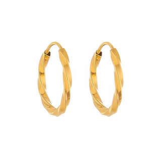 Par De Argolas Adulto/ Infantil Torcida 1,2cm Ouro 18k