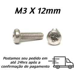 Parafuso Panela Phillips M3 x 12mm Inox