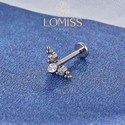 Piercing Helix Conch Labret Titânio indiano Zircônia《Lomiss semijoias》