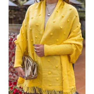 Poncho PLUS SIZE capa echarpe tricot G a 48, 50 Tricô 3D