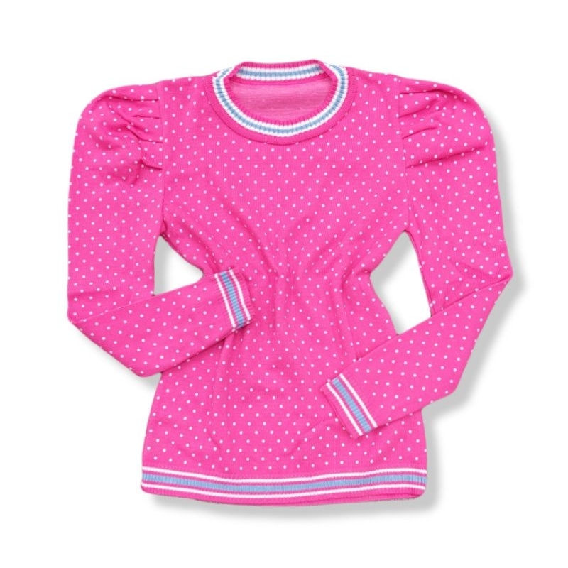 Blusa de poa e bolinha fabricado em linha com elástano super confortável.