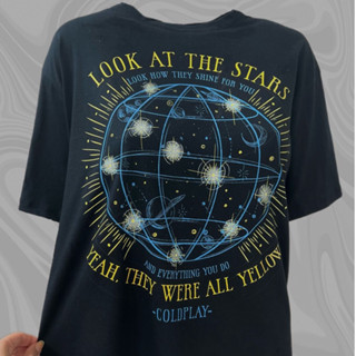 Blusa Camiseta Feminina Algodão Coldplay Stars - Preta