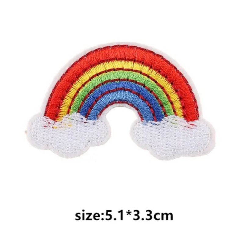 Adesivo de Roupa Aplique Patch Bordado Termocolante  Arco-íris