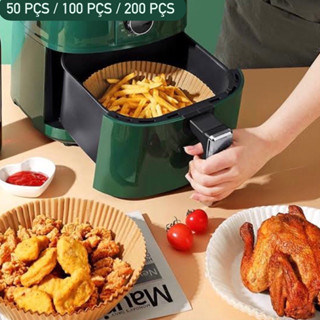 Forro de papel descartável Air Fryer: forros de cesta antiaderentes à prova de gordura e água para assar assadeiras