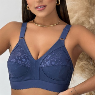 Sutiã Plus Size Reforçado Com Pala Firme Liso Cetinete Sem bojo Sem Aro Alta Sustentação Modelador Feminino Alça reforçada