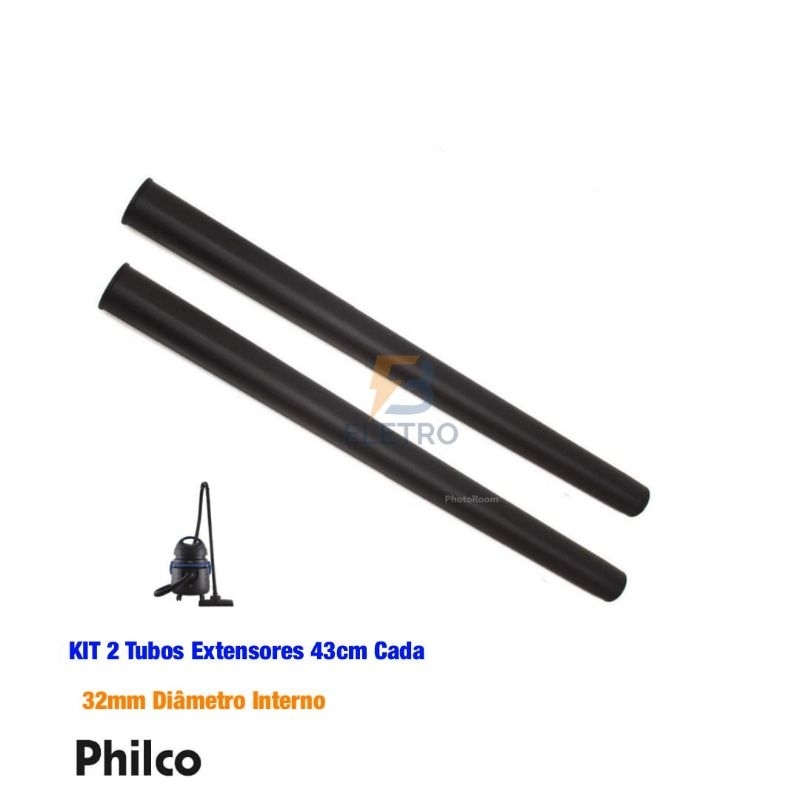 2 Tubos Extensores para Aspirador de Pó Philco Pas10 com 43cm cada Tubo