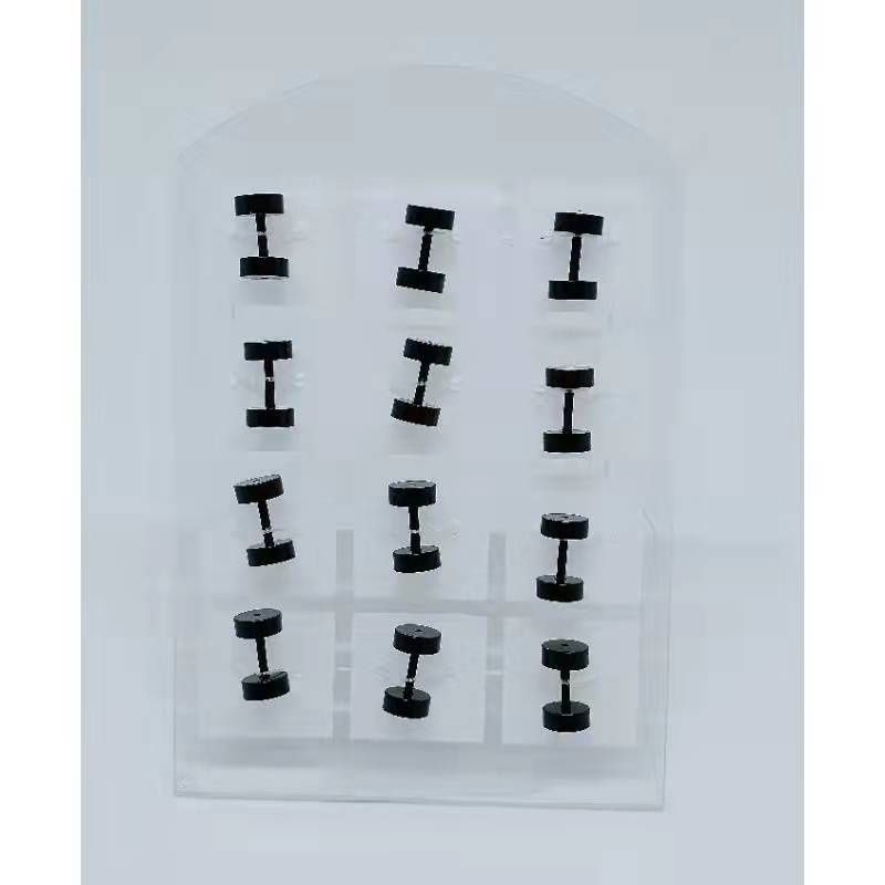 cartela alargador branco e preto  plástico acrílico 2mm cartela 12 unidades brinco