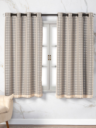 Cortina Blackout prata com Voil Xadrez 2,00 m x 1,40 m - Varios Cores - Envio Imediato PROMOCAO em Oferta na Shopee