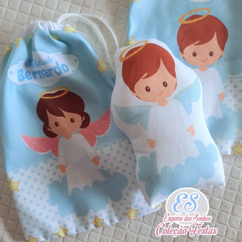 10 kits Anjinhos e anjinhas personalizados para lembrancinha de aniversário batizado primeira comunhão