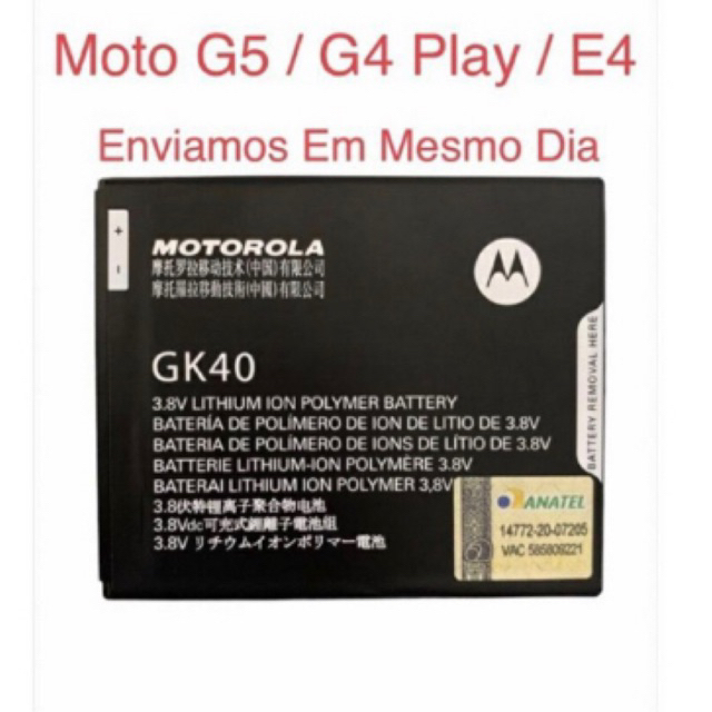 Bateria Gk40 Mto G5 / G4 Play / E4 Xt1671  Xt1600 Gk40