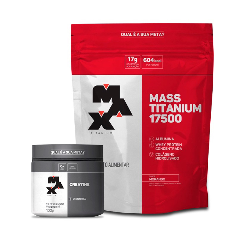 Hipercalórico Mass Titanium 1.4KG + Creatina Pura 150g - Max Titanium